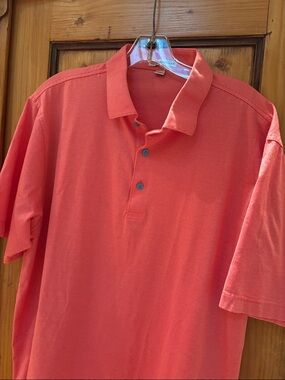 Peter Millar Coral Pink Microstripe Polo